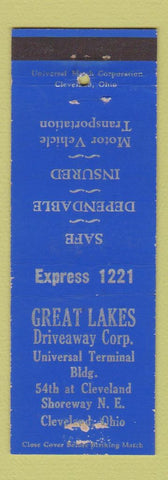 Matchbook Cover - Great Lakes Driveway Corp Cleveland OH WEAR