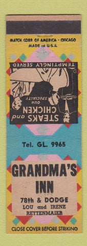 Matchbook Cover - Grandma's Inn Chicago IL