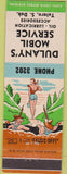 Matchbook Cover - Dulany's Mobil oil gas Tulare SD hillbilly girlie