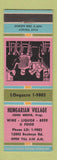 Matchbook Cover - Hungarian Village Cleveland? OH