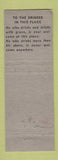 Matchbook Cover - Hungarian Village Cleveland? OH