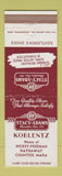 Matchbook Cover - Stacy Adams Men's Shoes Koblentz Hickey Freeman Clothes