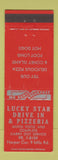 Matchbook Cover - Lucky Star Drive In Pizza Restaurant St Clair Shores MI