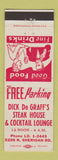 Matchbook Cover - Dick De Graff's Steak House Chicago IL