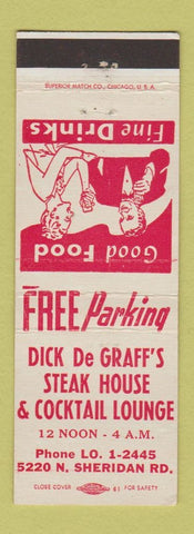 Matchbook Cover - Dick De Graff's Steak House Chicago IL