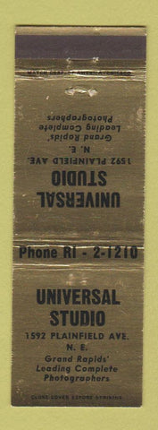 Matchbook Cover - Universal Stuido Photograph Grand Rapids MI