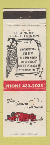 Matchbook Cover - The Twine House Huron OH restaurant