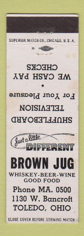 Matchbook Cover - Brown Jug Toledo OH shuffleboard