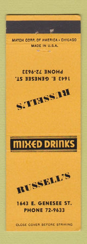Matchbook Cover - Russell's Utica? Syracuse NY