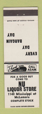 Matchbook Cover - Nu Liquor Store WHITE