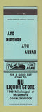 Matchbook Cover - Nu Liquor Store TEAL