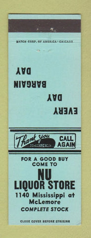 Matchbook Cover - Nu Liquor Store TEAL