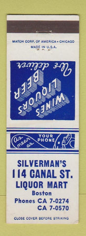 Matchbook Cover - Silverman's 114 Canal St Liquor Mart Boston MA