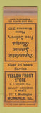 Matchbook Cover - Yellow Front Store Momence IL low phone # WORN