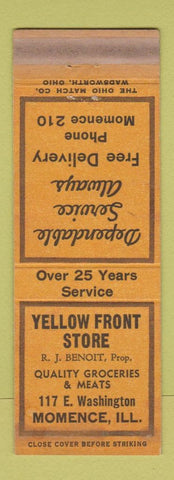 Matchbook Cover - Yellow Front Store Momence IL low phone # WORN