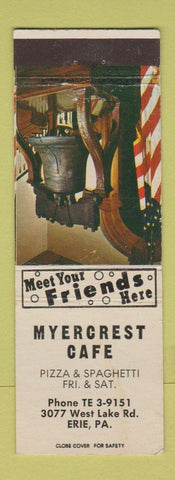 Matchbook Cover - Myercrest Cafe Erie PA
