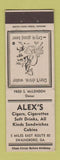 Matchbook Cover - Alex's Swainsboro GA WHITE