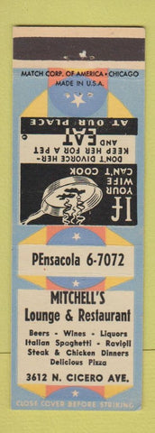 Matchbook Cover - Mitchell's Lounge Restaurant Chicago IL