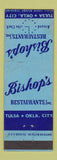 Matchbook Cover - Bishop's Restaurant Tulsa Oklahoma City OK