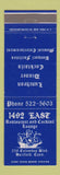 Matchbook Cover - 1492 East Restaurant Lounge Hartford CT