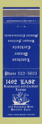 Matchbook Cover - 1492 East Restaurant Lounge Hartford CT