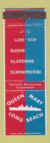 Matchbook Cover - Queen Mary Long Beach CA restaurant