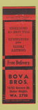 Matchbook Cover - Bova Bros Grocery Shaker Heights OH