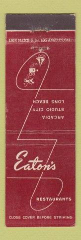 Matchbook Cover - Eaton's Restaurants Long Beach Studio City Arcadia CA