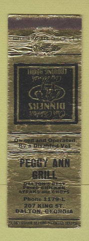 Matchbook Cover - Peggy Ann Grill Dalton GA WORN