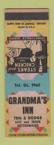 Matchbook Cover - Grandma's Inn Chicago IL