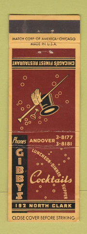 Matchbook Cover - Gibby's Restaurant Chicago IL