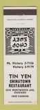 Matchbook Cover - Tin Yen Chinese Restaurant Chicago IL