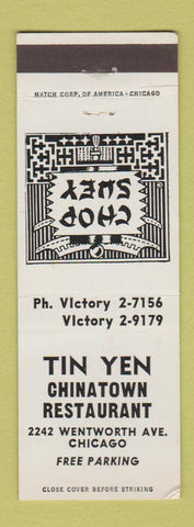 Matchbook Cover - Tin Yen Chinese Restaurant Chicago IL