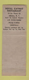 Matchbook Cover - Chinese Restaurant Royal Cathay Albany NY