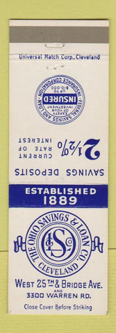 Matchbook Cover - Ohio Savings and Loan Company Cleveland OH