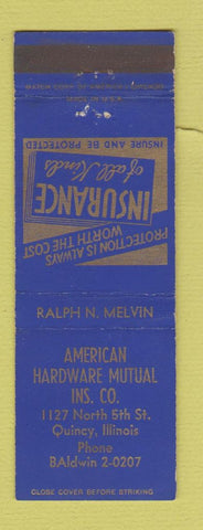 Matchbook Cover - American Hardware Mutual Insurance Quincy IL