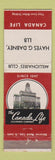 Matchbook Cover - Canada Life Assurance Insurance Hayes Dabney