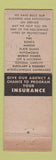 Matchbook Cover - Wolverine Insurance Nagel Detroit MI WORN