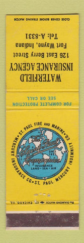 Matchbook Cover - Waterfield Insurance Agency Fort Wayne IN