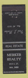 Matchbook Cover - Merker Real Estate