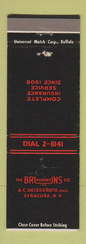 Matchbook Cover - Bruns Insurance Syracuse NY
