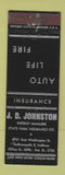 Matchbook Cover - JD Johnston State Farm Insurance Indianapolis IN