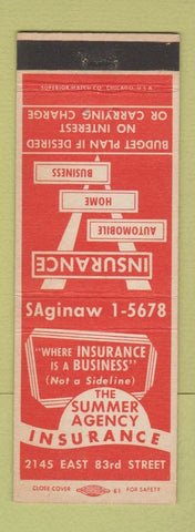 Matchbook Cover - Summer Insurance Agency Chicago IL
