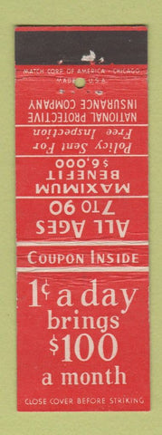 Matchbook Cover - National Protective Insurance Agency Kansas City MO
