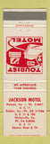 Matchbook Cover - Jackson Motel Wytheville VA