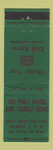 Matchbook Cover - Pines Motel Tourist Home Albany NY