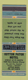 Matchbook Cover - Cotton Patch Motel Little Rock AR WEAR