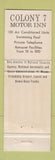 Matchbook Cover - Colony 7 Motor Inn Schrafft's WEAR