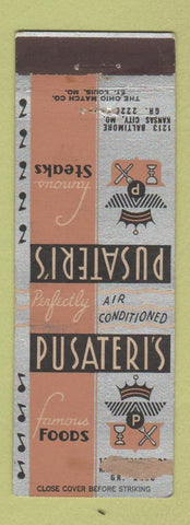 Matchbook Cover - Pusateri's Restaurant Kansas City MO WORN