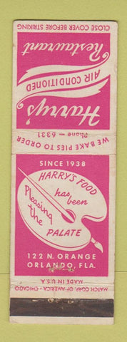 Matchbook Cover - Harry's Restaurant Orlando FL